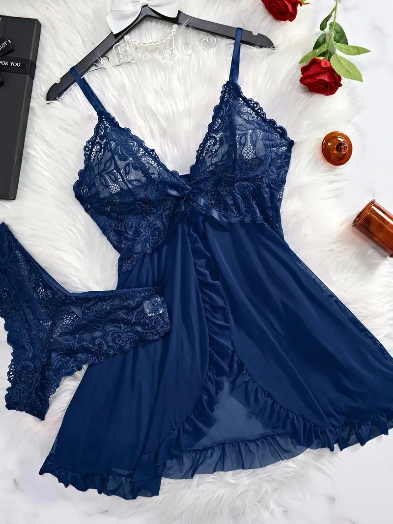 Set Of Nightgown V-neck