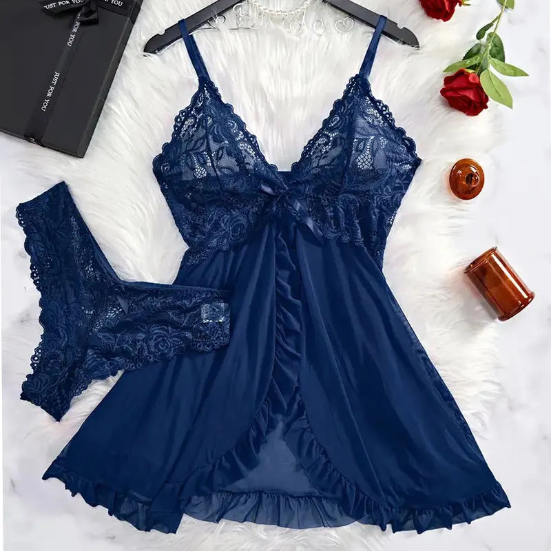 Set Of Nightgown V-neck
